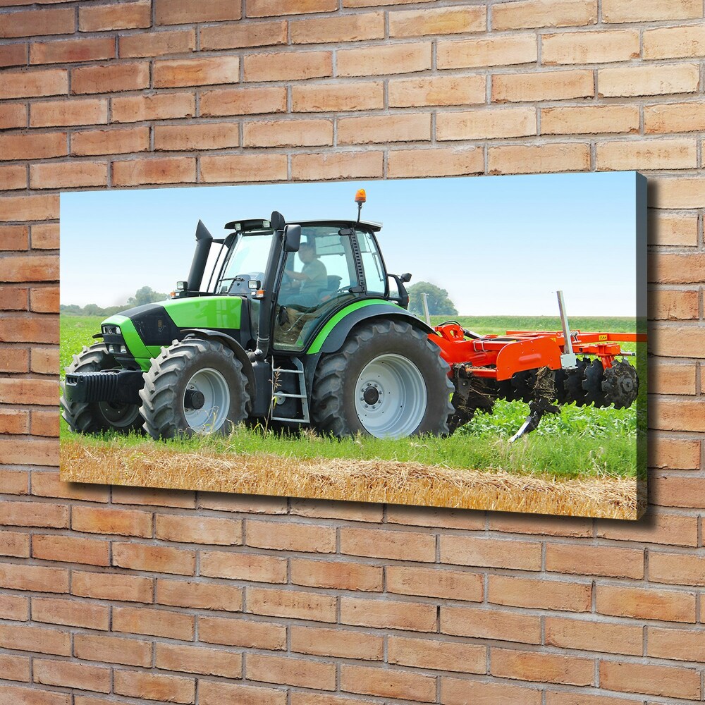 Canvas wall art Tractor in the field