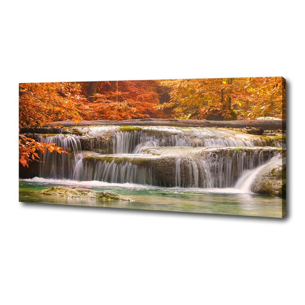 Canvas wall art Waterfall in autumn