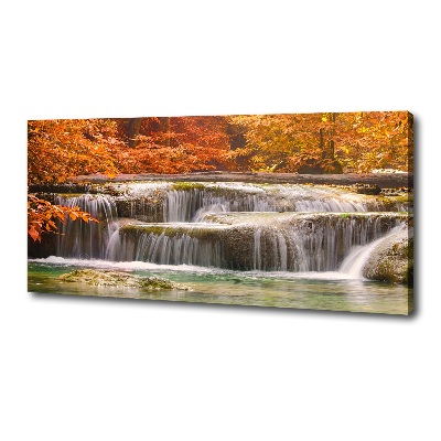 Canvas wall art Waterfall in autumn