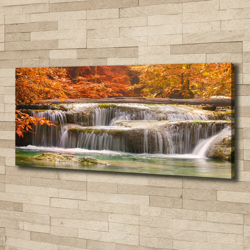 Canvas wall art Waterfall in autumn