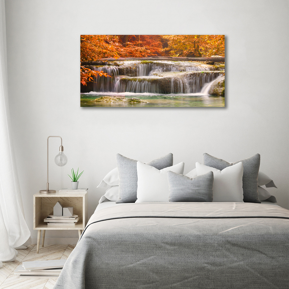 Canvas wall art Waterfall in autumn