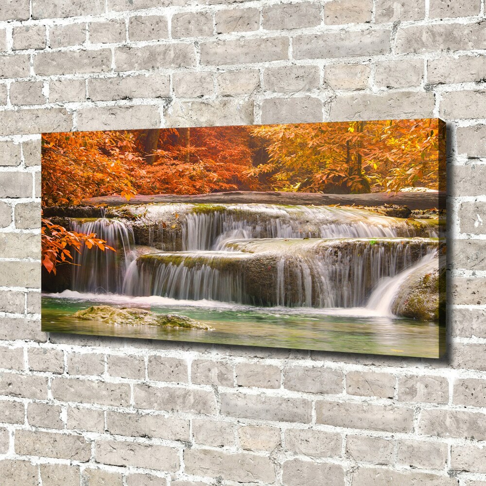 Canvas wall art Waterfall in autumn