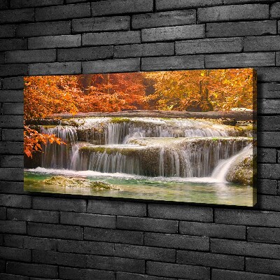 Canvas wall art Waterfall in autumn