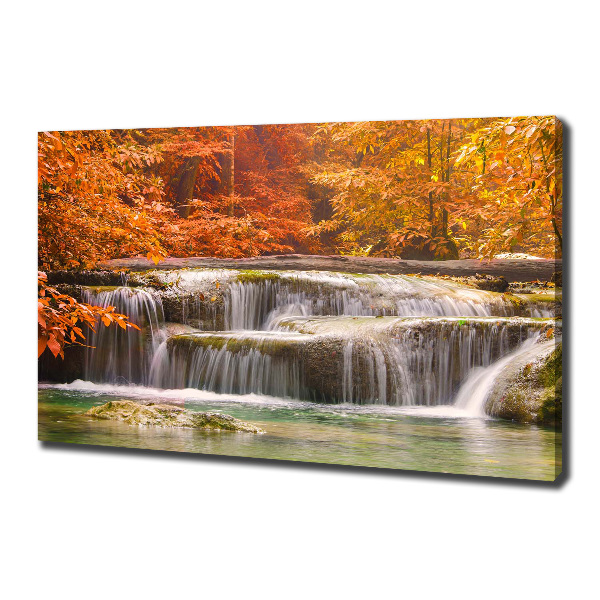 Canvas wall art Waterfall in autumn