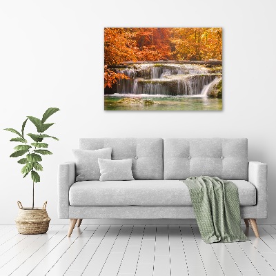 Canvas wall art Waterfall in autumn