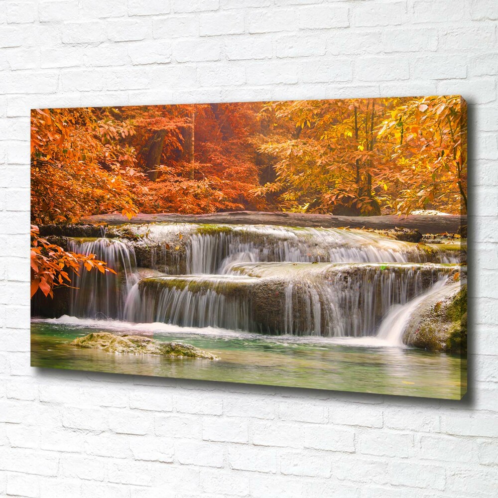 Canvas wall art Waterfall in autumn