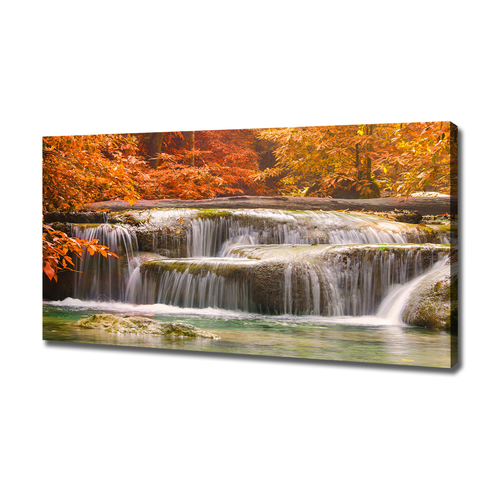 Canvas wall art Waterfall in autumn