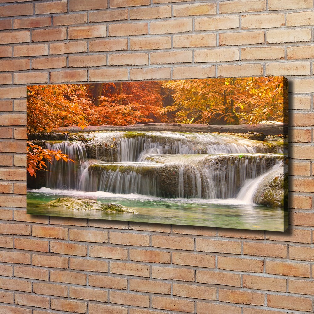 Canvas wall art Waterfall in autumn