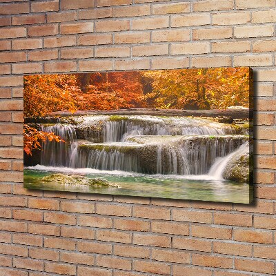 Canvas wall art Waterfall in autumn