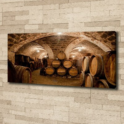 Canvas wall art Barrels in the vineyard