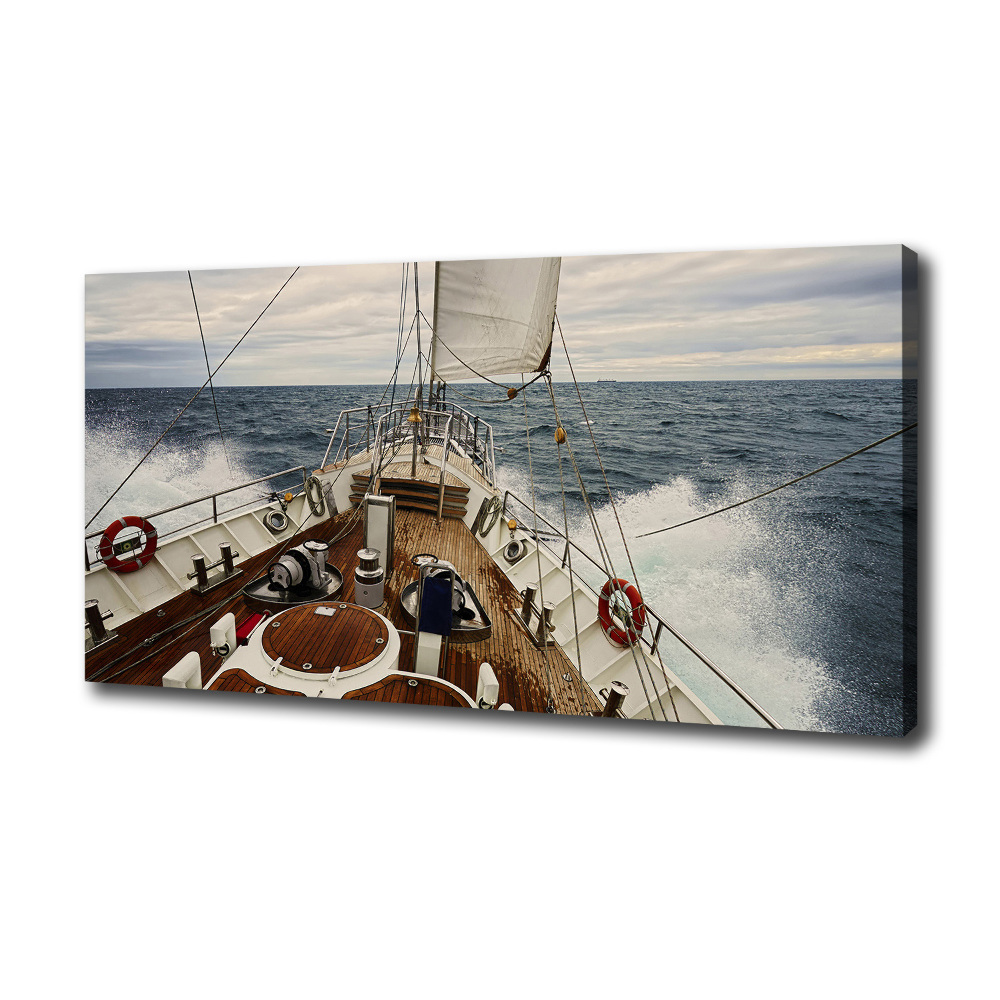 Canvas wall art Sailboat at sea