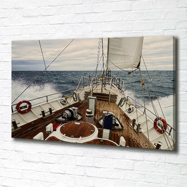 Canvas wall art Sailboat at sea