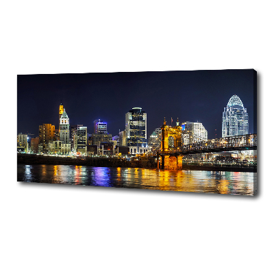 Canvas wall art Ohio river at night