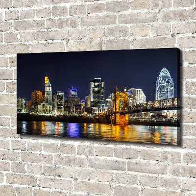 Canvas wall art Ohio river at night