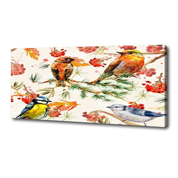 Canvas wall art Conifers and birds