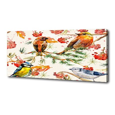 Canvas wall art Conifers and birds