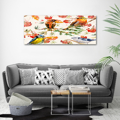 Canvas wall art Conifers and birds