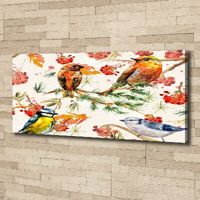 Canvas wall art Conifers and birds