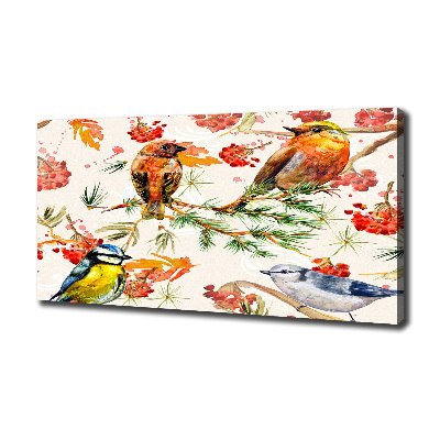 Canvas wall art Conifers and birds