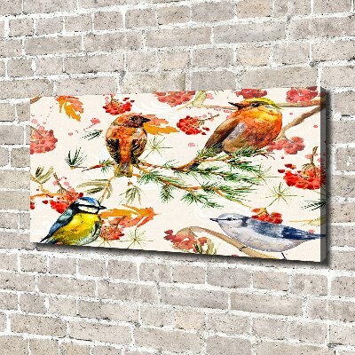 Canvas wall art Conifers and birds