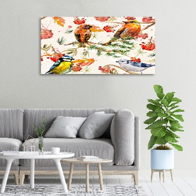 Canvas wall art Conifers and birds