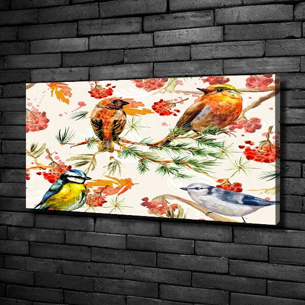 Canvas wall art Conifers and birds