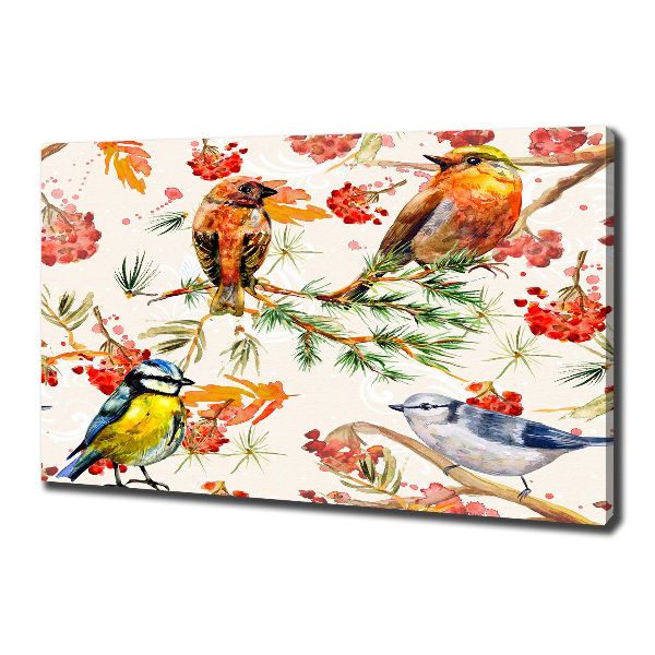 Canvas wall art Conifers and birds