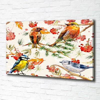 Canvas wall art Conifers and birds