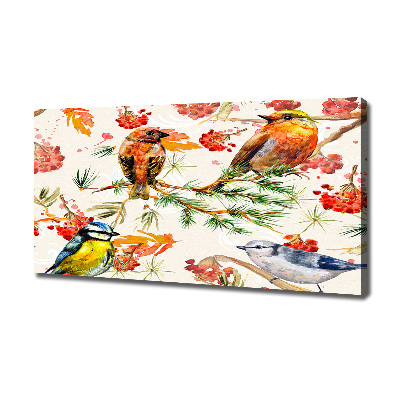 Canvas wall art Conifers and birds