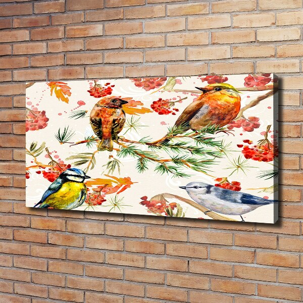 Canvas wall art Conifers and birds