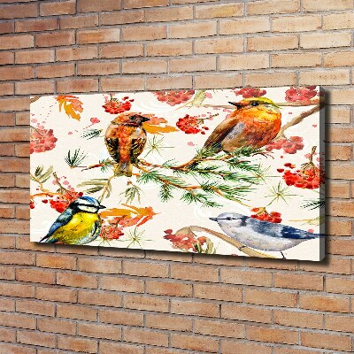 Canvas wall art Conifers and birds