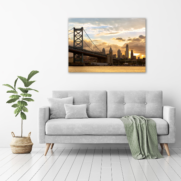 Canvas wall art Philadelphia bridge