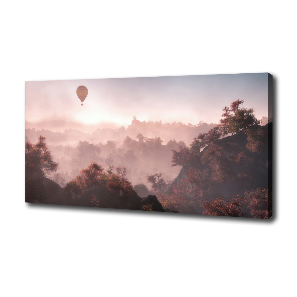 Canvas wall art Balloon above the forest