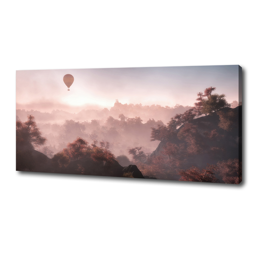 Canvas wall art Balloon above the forest