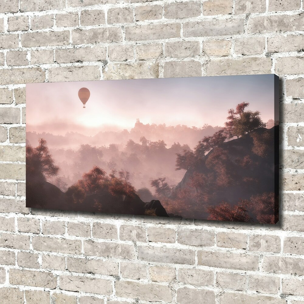 Canvas wall art Balloon above the forest