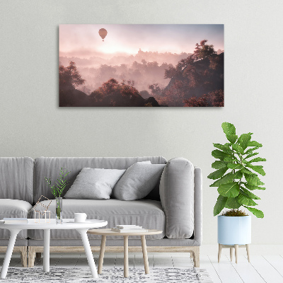 Canvas wall art Balloon above the forest