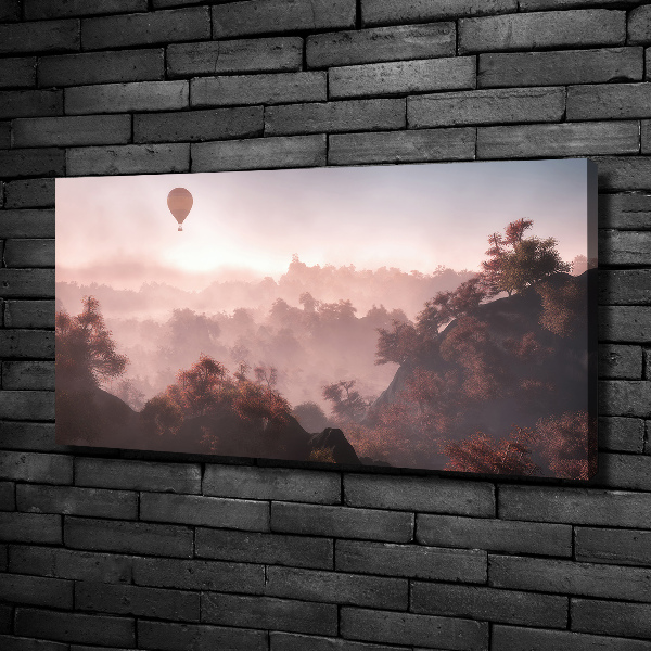 Canvas wall art Balloon above the forest