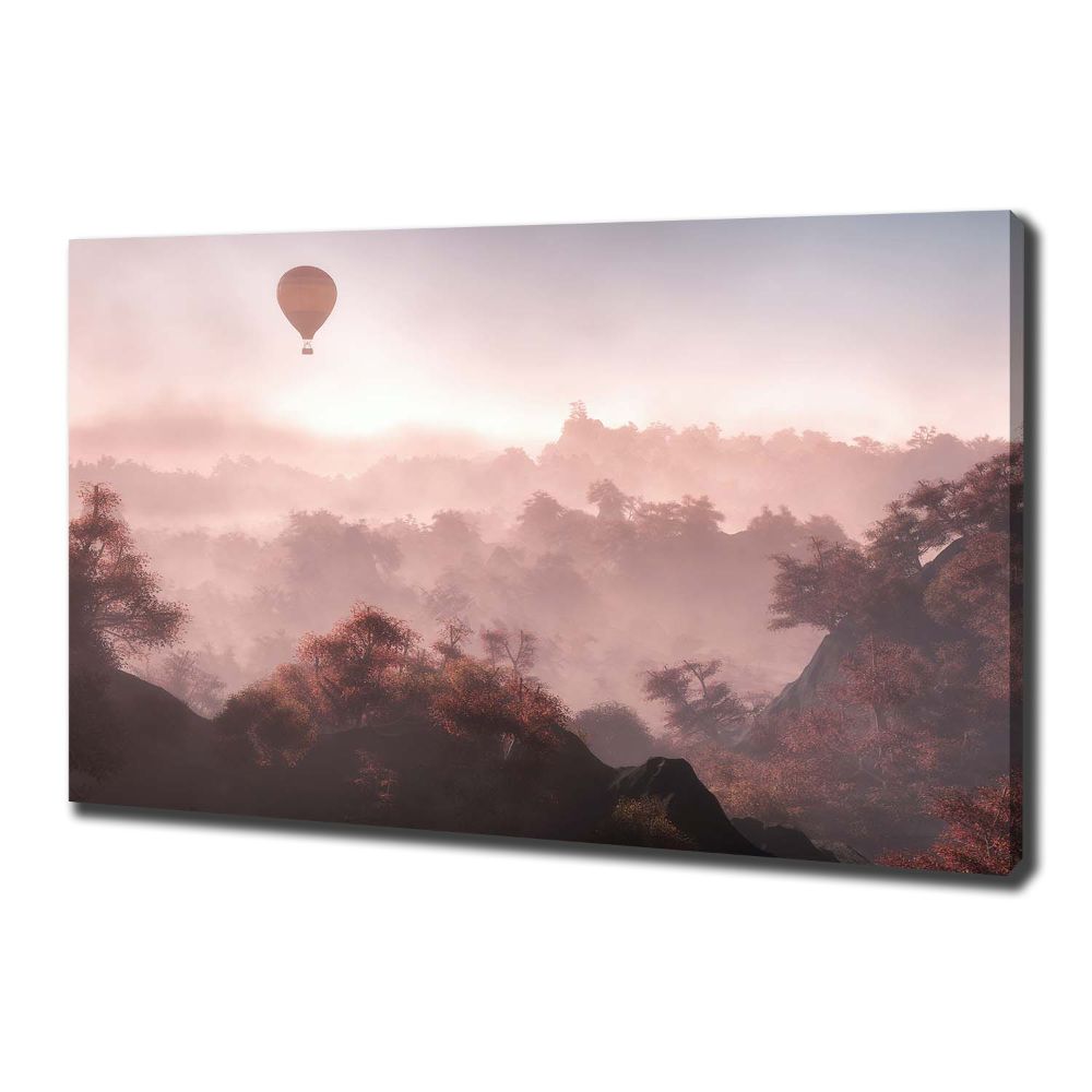 Canvas wall art Balloon above the forest