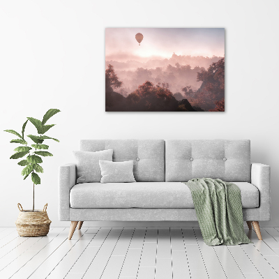 Canvas wall art Balloon above the forest