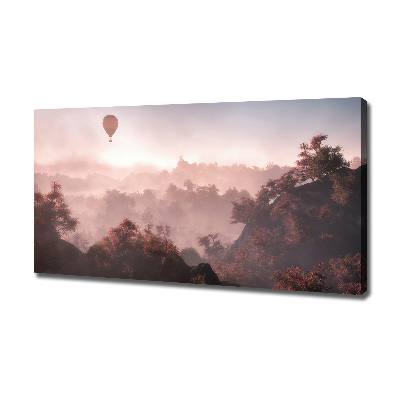 Canvas wall art Balloon above the forest