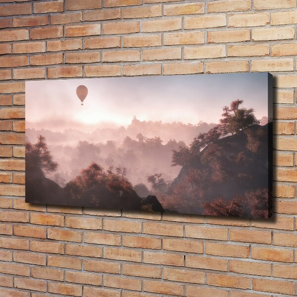 Canvas wall art Balloon above the forest