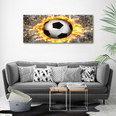 Canvas wall art Burning football saw