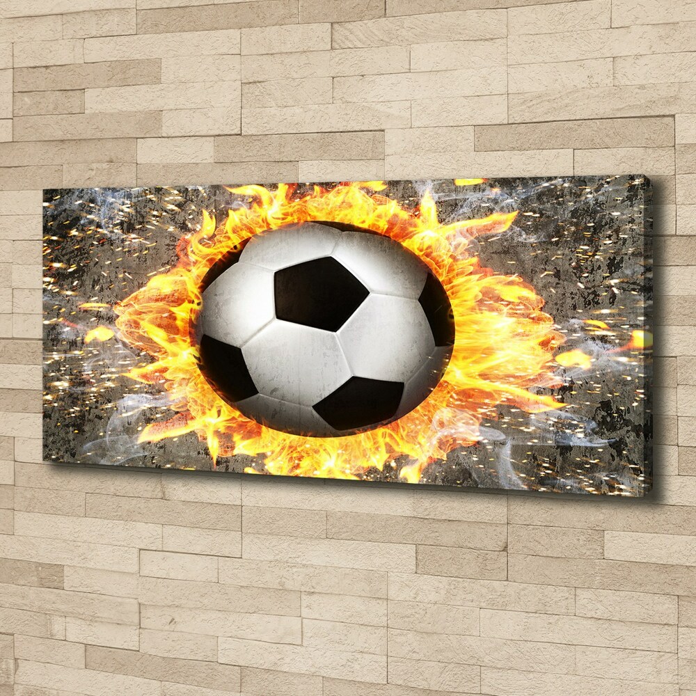 Canvas wall art Burning football saw