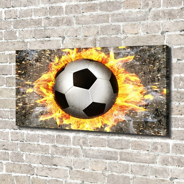 Canvas wall art Burning football saw