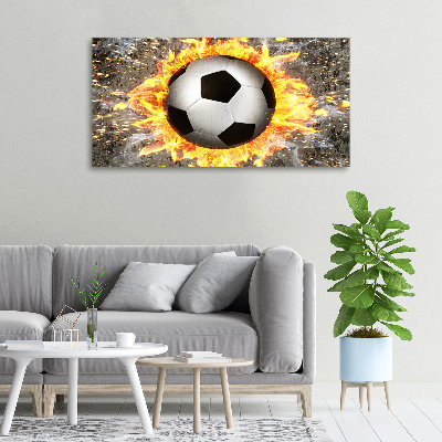 Canvas wall art Burning football saw