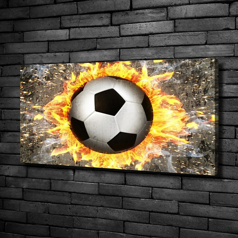 Canvas wall art Burning football saw