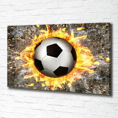 Canvas wall art Burning football saw