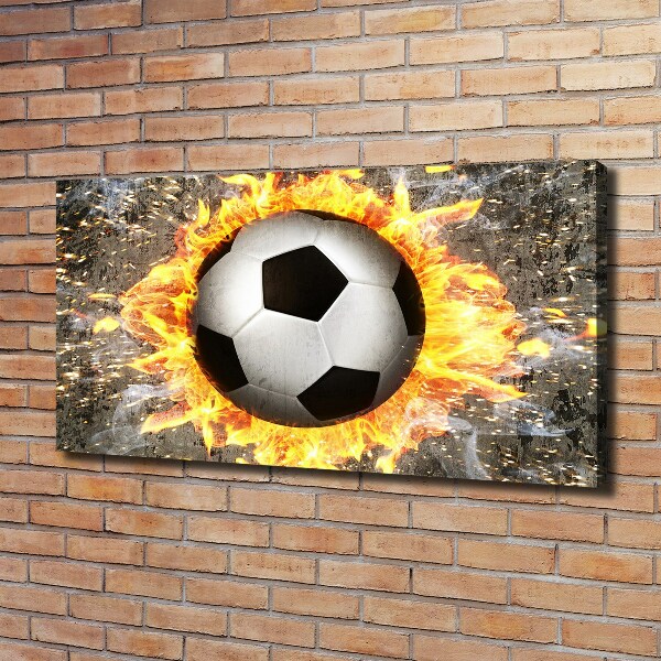 Canvas wall art Burning football saw