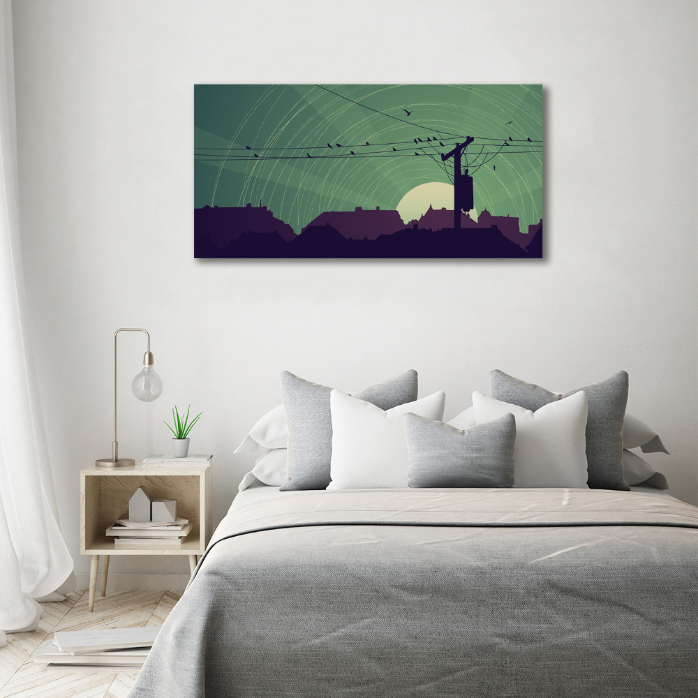 Canvas wall art Birds city