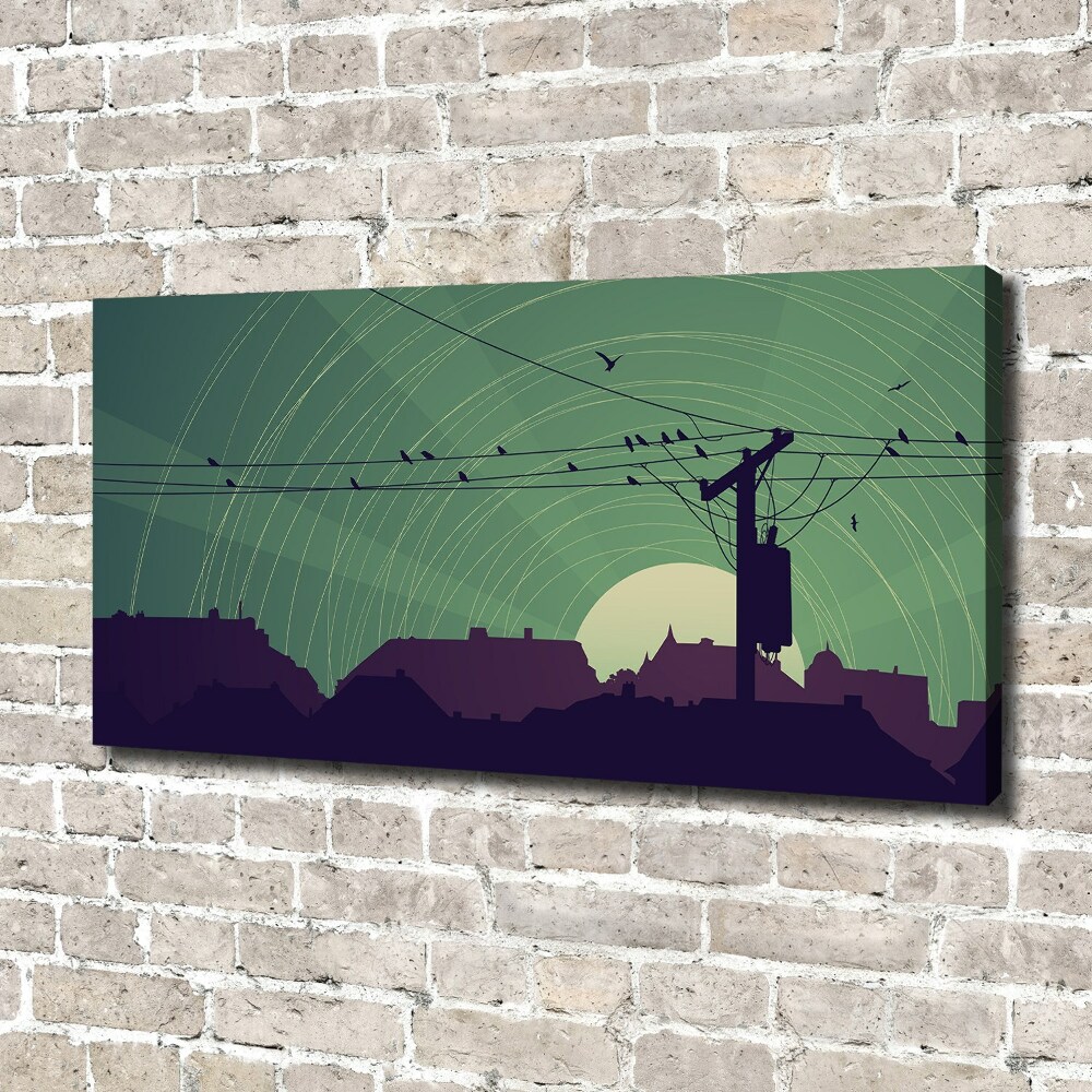 Canvas wall art Birds city